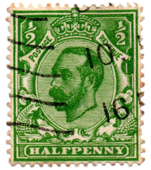 ST/G 322 - 98 - King George V - 1/2d - (1911-1912) - green -0