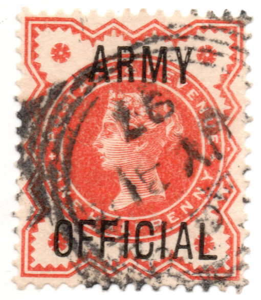 ST/G O41 - 71 - Queen Victoria - 1/2d - (1896-1901) - vermilion - ARMY OFFICIAL-0