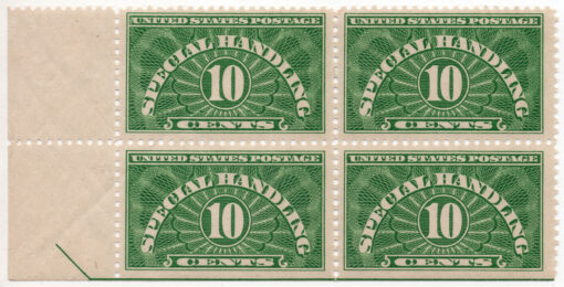 1925 - Selos manuseio especial - 10Cents - Quadra