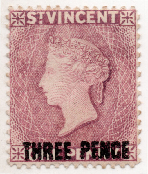 1897 - Rainha Vitória - Nova cor e sobretaxa "THREE PENCE"